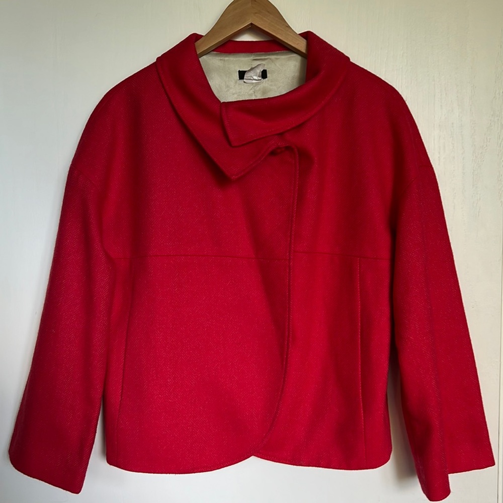 J.Crew Red Wool Herringbone jacket